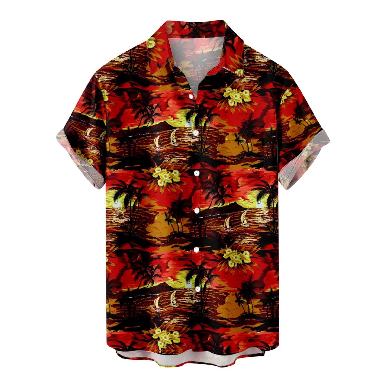 ZCFZJW Casual Button Down Hawaiian Shirts for Men Summer Short
