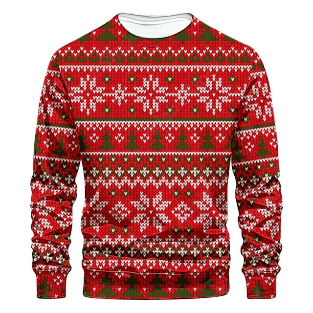 ZCFZJW Christmas Sweater for Men Big and Tall Regular Fit Casual Long