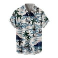 thumbnail image 1 of ZCFZJW Clearance Hawaiian Bowling Shirts for Men Short Sleeve Button Down Shirt Casual Tropical Print Beach Summer Holiday Gifts T Shirts with Pocket Z06-Light Blue M, 1 of 6