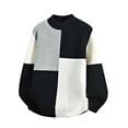 thumbnail image 1 of ZCFZJW Color Block Sweaters for Men Big and Tall Regular Fit Casual Long Sleeve Basic Cable Knit Crew Neck Pullover Trendy Fall Winter Thick Thermal Warm Knitwear Tops Black M, 1 of 4