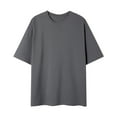 thumbnail image 1 of ZCFZJW Cool T-Shirts for Men Big and Tall Regular Fit Casual Summer Short Sleeve Solid Color Crew Neck Basic Workout Tees Shirt Oversized Baggy Pullover Tops Dark Gray XXXXXL, 1 of 3