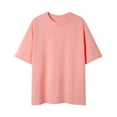 thumbnail image 1 of ZCFZJW Cool T-Shirts for Men Big and Tall Regular Fit Casual Summer Short Sleeve Solid Color Crew Neck Basic Workout Tees Shirt Oversized Baggy Pullover Tops Pink L, 1 of 3
