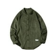 thumbnail image 1 of ZCFZJW Corduroy Shirt for Men Big and Tall Regular Fit Casual Solid Color Long Sleeve Button Down Athletic Workout Tees Shirt Tops with Pockets Green XL, 1 of 8