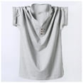 thumbnail image 1 of ZCFZJW Cotton T-Shirts for Men Big and Tall Regular Fit Casual Solid Color Summer Short Sleeve Button V Neck Basic Workout Tees Shirt Tops Gray XXXL, 1 of 5