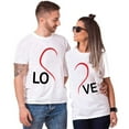 thumbnail image 1 of ZCFZJW Couple T-Shirts for Him Her Short Sleeve Funny Letters Printed Valentine's Day Tops Loose Fitted Casual Holiday Tees Shirt for Women/Men Wife/Husband White Women-XXL, 1 of 4