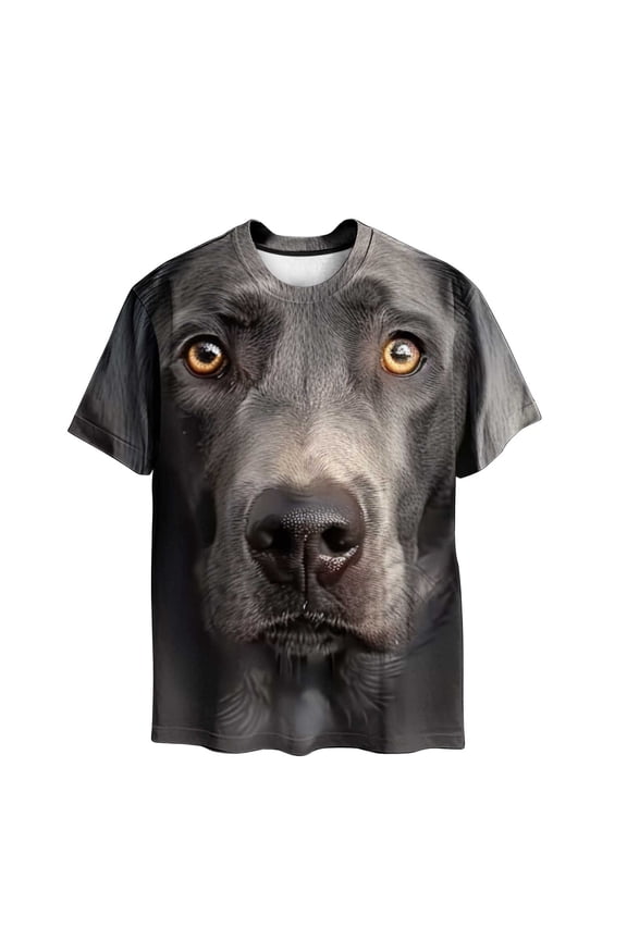Cute 3D Dogs Printed T-Shirts for Men Big and Tall Regular Fit Casual Summer Short Sleeve Crewneck Basic Tees Tops Novelty Graphic Tshirts Gray#02 XXL
