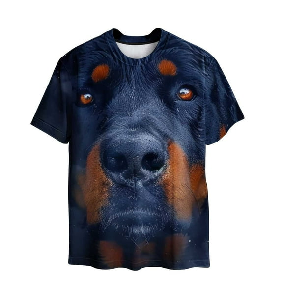 ZCFZJW Cute 3D Dogs Printed T-Shirts for Men Big and Tall Regular Fit Casual Summer Short Sleeve Crewneck Basic Tees Tops Novelty Graphic Tshirts Navy#02 XXXL