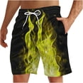 thumbnail image 1 of ZCFZJW Cute 3D Flame Pattern Print Summer Beach Board Shorts for Men Big and Tall Regular Fit Lightweight Casual Elasitc Waist Quick Dry Hawaiian Swim Trunks with Pockets Yellow XXXL, 1 of 4