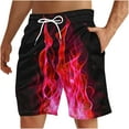 thumbnail image 1 of ZCFZJW Cute 3D Flame Pattern Print Summer Beach Board Shorts for Men Big and Tall Regular Fit Lightweight Casual Elasitc Waist Quick Dry Hawaiian Swim Trunks with Pockets Red XXL, 1 of 4