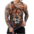 thumbnail image 1 of ZCFZJW Cute Animal Print Tank Tops for Men Big and Tall Regular Fit Casual Summer Sleeveless Graphic Tees Shirt Trendy Crew Neck Workout Tshirt Vest Multicolor#05 XL, 1 of 7