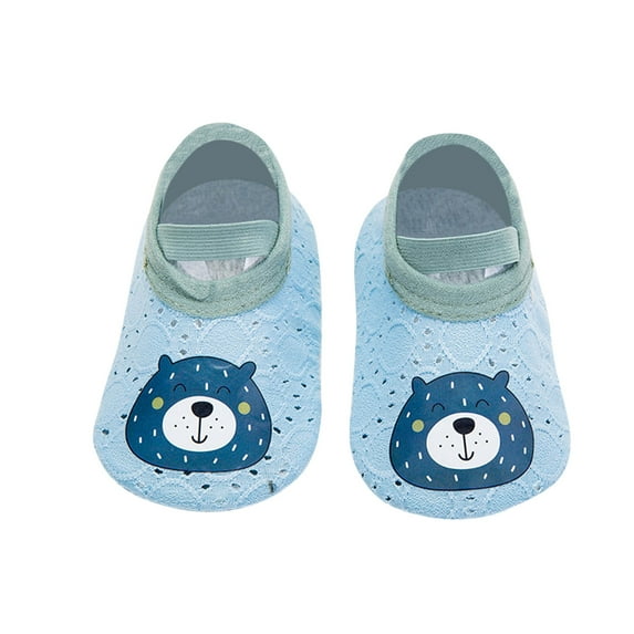 ZCFZJW Cute Cartoon Pattern Baby Floor Socks Summer Toddler Kids Boys Girls Anti-Slip Slipper Shoes Home Indoor Soft Soled Shoes Socks Z05-Blue 6-12 Months