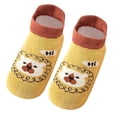 thumbnail image 1 of ZCFZJW Cute Cartoon Pattern Baby Floor Socks Summer Toddler Kids Boys Girls Anti-Slip Slipper Shoes Home Indoor Soft Soled Shoes Socks Z12-Yellow 3-5 Years, 1 of 5