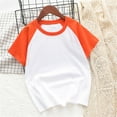 thumbnail image 1 of ZCFZJW Cute Summer Tops Toddler Kids Boys Girls Patchwork Short Sleeve Crewneck Pullover Tshirt Trendy Holiday Beach Hawaiian T-Shirts Orange 10 Years, 1 of 4
