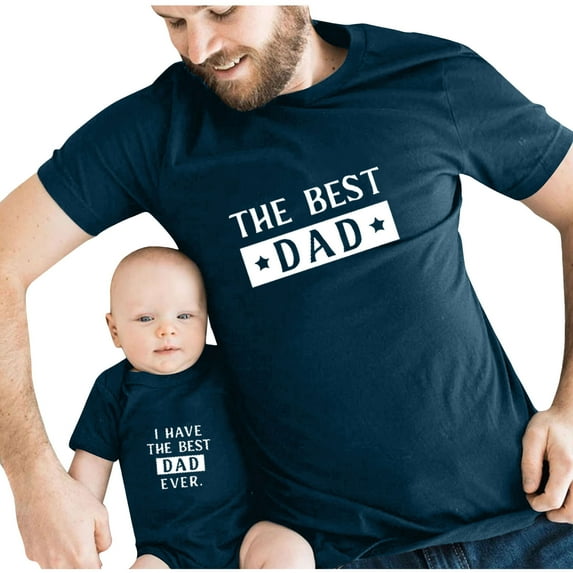 ZCFZJW Daddy & Me Family Matching Outfit Funny Letters Print Summer Short Sleeve Graphic Dad T-Shirts Tops and Cute Baby Rompers Trendy Father's Day Holiday Gift Parent-Child Set #08 Daddy-XXL