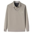 thumbnail image 1 of ZCFZJW Fake Two Piece Sweaters for Men Big and Tall Regular Fit Lightweight Fall Winter Casual Fleece Lined Warm Long Sleeve 1/4 Button Collared Athletic T-Shirts Business Work Tops Khaki XXXXL, 1 of 5