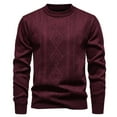 thumbnail image 1 of ZCFZJW Fall Crewneck Sweaters for Men Lightweight Casual Fall Long Sleeve Basic Cable Knit Pullover Jumper Tops Fashion Thermal Outfit Clothes 2025 Wine XXXXL, 1 of 5