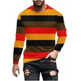 thumbnail image 1 of ZCFZJW Fall Crewneck Sweatshirts for Men Colorful Striped Print Long Sleeve Graphic Athletic T-Shirts Loose Lightweight Casual Pullover Tops Orange XXXL, 1 of 6