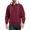 thumbnail image 1 of ZCFZJW Fall Hoodie Tops for Men Lightweight Casual Waffle Knit 1/4 Button up Long Sleeve Drawstring Hooded Pullover Sweatshirts Loose Regular Fit Comfy Athletic T-Shirts with Pockets Wine M, 1 of 6