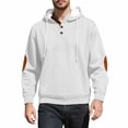 thumbnail image 1 of ZCFZJW Fall Hoodie Tops for Men Lightweight Casual Waffle Knit 1/4 Button up Long Sleeve Drawstring Hooded Pullover Sweatshirts Loose Regular Fit Comfy Athletic T-Shirts with Pockets White XXXL, 1 of 6