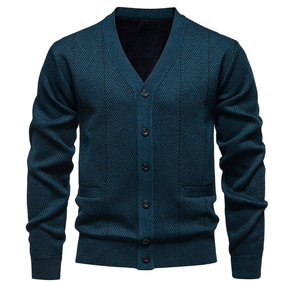 ZCFZJW Fall Mens Cardigans Sweater Tops Lightweight Casual Long Sleeve Button Down V Neck Cardigan Outwear Coat Cable Knit Sweaters Shirts Green XXL