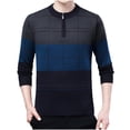 thumbnail image 1 of ZCFZJW Fall Mens Fashion Plaid Shirts Casual 1/4 Zip up Long Sleeve Color Block Print Crewneck Pullover Sweater Tops Trendy Slim Fit Basic Athletic Shirts Blue XXXXL, 1 of 4