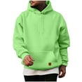 thumbnail image 1 of ZCFZJW Fashion Hoodie Tops for Men Big and Tall Regular Fit Casual Long Sleeve Hooded Outwear Coat Trendy Lightweight Comfy Pullover Sweatshirt with Pocket Green M, 1 of 5