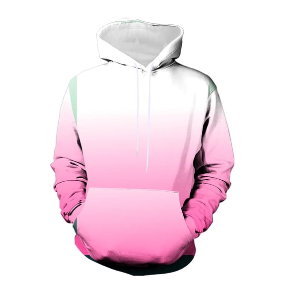 ZCFZJW Fashion Hoodie Tops for Men Big and Tall Regular Fit Casual Tie Dye Gradient Print Long Sleeve Drawstring Hooded Pullover Sweatshirts with Pockets Pink XXXXL