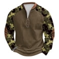 thumbnail image 1 of ZCFZJW Fashion Mens Sweatshirts Casual Camo Patchwork Long Sleeve V Neck Graphic Pullover Tops Loose Regular Fit Comfy Outwear Shirts L, 1 of 4