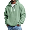 thumbnail image 1 of ZCFZJW Fashion Quarter Zip Hoodie for Men Lightweight Casual Long Sleeve Waffle Basic Solid Color Athletic Sweatshirt 1/4 Zip Drawstring Hooded Pullover Tops with Pockets Green XXXXL, 1 of 6