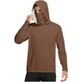 thumbnail image 1 of ZCFZJW Fishing Shirts for Men, Lightweight Quick Dry Summer Hooded Sun Shirt with Mask Long Sleeve UPF 50 Rash Guards Cooling Lightweight Hoodies Tops Brown#01 XXXXL, 1 of 7