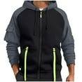thumbnail image 1 of ZCFZJW Full Zip Hoodies for Men Big and Tall Regular Fit Casual Pullover Tops Lightweight Long Sleeve Drawstring Hooded Sweatshirts with Pocket Black L, 1 of 4