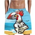 thumbnail image 1 of ZCFZJW Funny Chicken Print Beach Hawaiian Board Shorts for Men Big and Tall Regular Fit Casual Drawstring Elastic Quick Dry Swim Trunks with Pockets Multicolor#03 XXL, 1 of 5