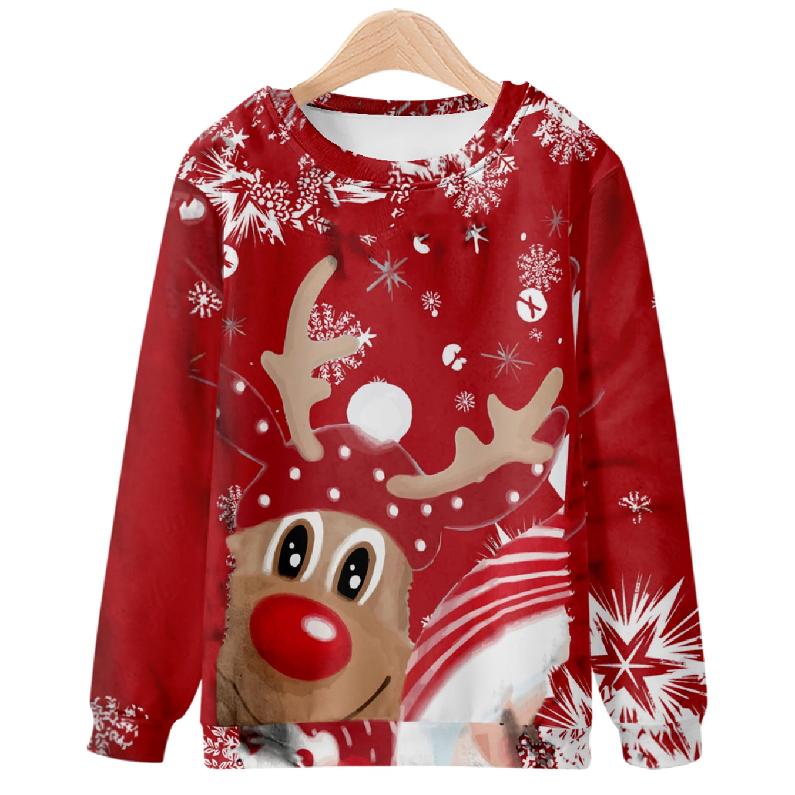 ZCFZJW Funny Mens Ugly Christmas Sweatshirts 3D Graphic Long Sleeve