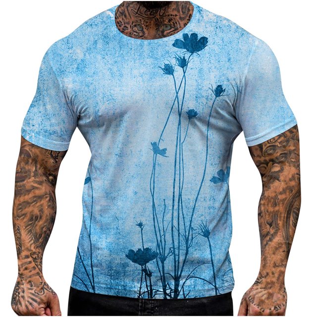 ZCFZJW Funny Printed TShirts for Men Big and Tall Regular Fit Casual