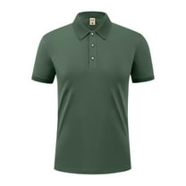 ZCFZJW Golf Shirts for Men Lightweight Quick Dry Summer Short Sleeve Collared Athletic Workout T-Shirt Slim Fit Casual Active Shirt Army Green XXL