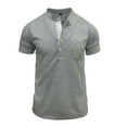 thumbnail image 1 of ZCFZJW Half Button up T-Shirts for Men Lightweight Casual Summer Short Sleeve Solid Color Basic Workout Tees Shirt Tops Loose Lightweight Comfy Pullover Gray XL, 1 of 5