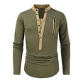 thumbnail image 1 of ZCFZJW Half Button Up Tactical Henley Shirts for Mens Retro Solid Lightweight Long Sleeve Pullover Sweatshirts Stylish Slim Workout Tees Tops Army Green XL, 1 of 7