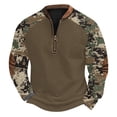thumbnail image 1 of ZCFZJW Half Zip up Long Sleeve Camo Sweatshirts for Men Big and Tall Regular Fit Casual Graphic Western Henley Shirts Loose Lightweight Comfy Pullover Tops S, 1 of 4