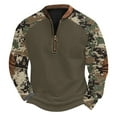 thumbnail image 1 of ZCFZJW Half Zip up Long Sleeve Camo Sweatshirts for Men Big and Tall Regular Fit Casual Graphic Western Henley Shirts Loose Lightweight Comfy Pullover Tops XL, 1 of 4