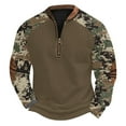thumbnail image 1 of ZCFZJW Half Zip up Long Sleeve Camo Sweatshirts for Men Big and Tall Regular Fit Casual Graphic Western Henley Shirts Loose Lightweight Comfy Pullover Tops XXXXXL, 1 of 4