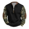 thumbnail image 1 of ZCFZJW Half Zipper Camo Sweatshirts for Men Lightweight Regular Fit Casual Patchwork Long Sleeve Tactical Shirts Trendy Athletic Tees Shirt Tops XXXXXL, 1 of 2