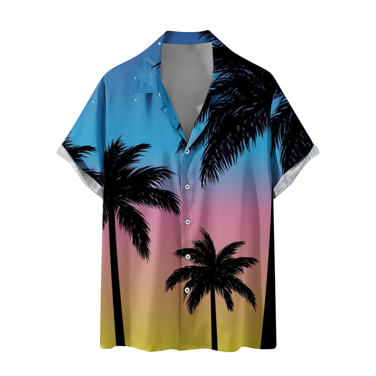 ZCFZJW Hawaiian Beach Shirts for Men Tropical Print Summer Short