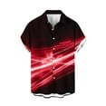 thumbnail image 1 of ZCFZJW Hawaiian Bowling Shirts for Men Big and Tall Regular Fit Casual Short Sleeve Striped Color Block Printed Summer Beach Casual Button Down Aloha Shirts with Pockets Red L, 1 of 4