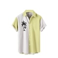 thumbnail image 1 of ZCFZJW Hawaiian Bowling Shirts for Men Short Sleeve Button Down Shirt Casual Tropical Print Beach Summer Holiday Gifts T Shirts with Pocket A01-Yellow XXXXL, 1 of 5