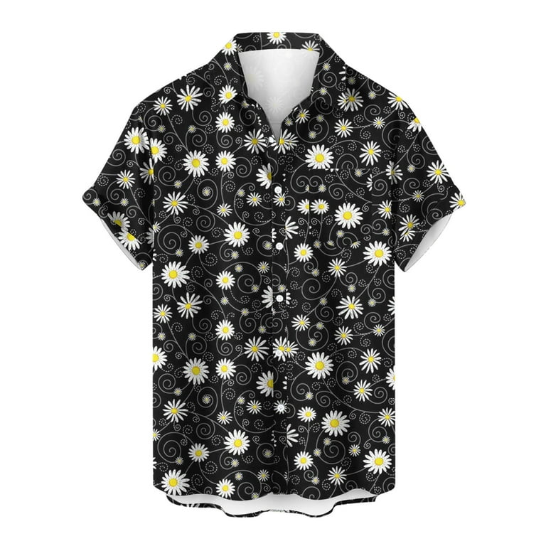 ZCFZJW Tropical Beach Shirts for Men Hawaiian Style Casual Short Sleeve  Button Down Palm Tree Print T Shirts Regular Fit Holiday Gift Tops Dark  Gray XXXL 