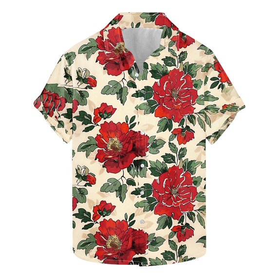 ZCFZJW Hawaiian Shirts for Men Big and Tall Regular Fit Casual Summer Tropical Palm Tree Printed Short Sleeve Button Down Graphic T-Shirts Beach Vacation Tees Tops Multicolor#15 XXL