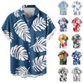 thumbnail image 1 of ZCFZJW Hawaiian Shirts for Men Big and Tall Regular Fit Casual Tropical Floral Pattern Print Summer Short Sleeve Button Down Graphic T-Shirts Tops with Pockets Watermelon Red L, 1 of 5