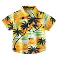 thumbnail image 1 of ZCFZJW Hawaiian Shirts for Baby Boys Summer Beach Short Sleeve Tropical Palm Tree Seaside Print Short Sleeve Button Down Retro Shirts Yellow 5-6Years, 1 of 9
