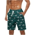 thumbnail image 1 of ZCFZJW Hawaiian Swim Trunks for Men Big and Tall Regular Fit Tropical Print Summer Bathing Suits Lightweight Casual Drawstring Elastic Waist Beach Shorts iwth Pockets Green M, 1 of 5