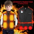 thumbnail image 1 of ZCFZJW Heated Jacket Heated Vest for Kids Boy Girls, Sleeveless Lightweight USB Rechargeable Thick Warm Windproof Full Zip Up Down Jacket, Battery Not Included(Black#29,10-11 Years), 1 of 10